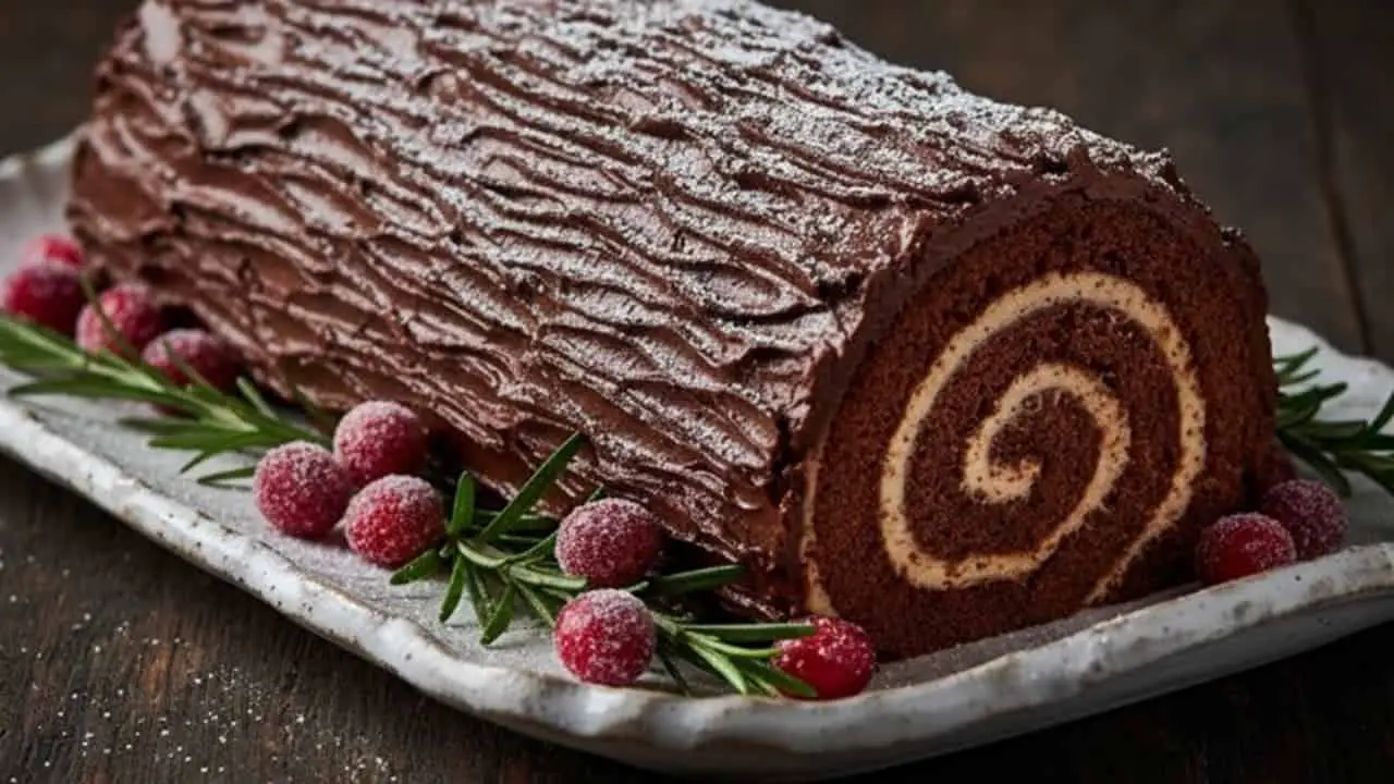 Yule Log Cake Recipe - featured