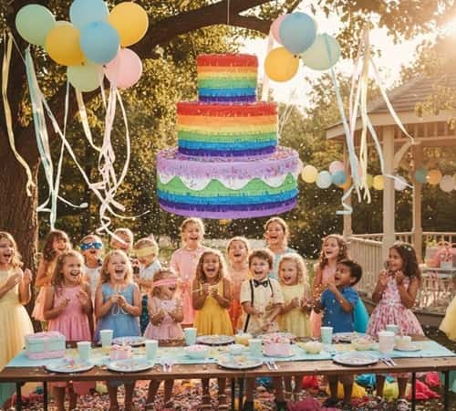 1. Giant Rainbow Layer Cake Pinata