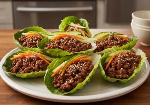 1. Korean-Style Beef Lettuce Cups with Gochujang Glaze