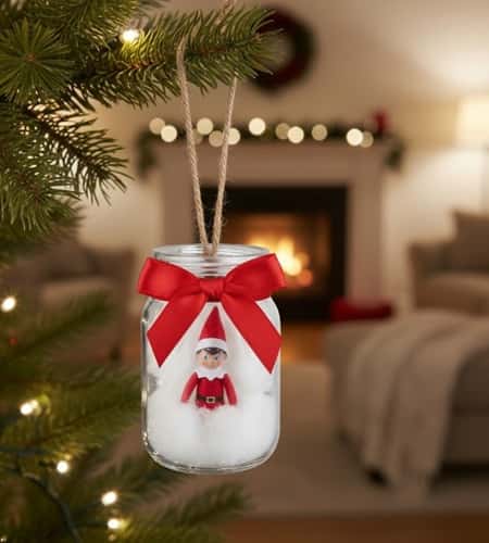 1. Mini Mason Jar Elf Ornament