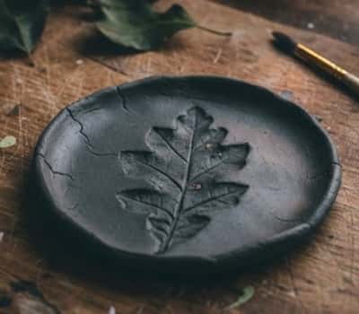1. Mini Trinket Dish With Pressed Leaves