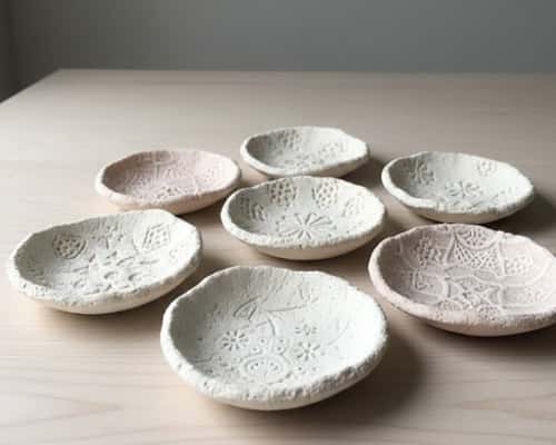 1. Mini Trinket Dishes With Pressed Texture