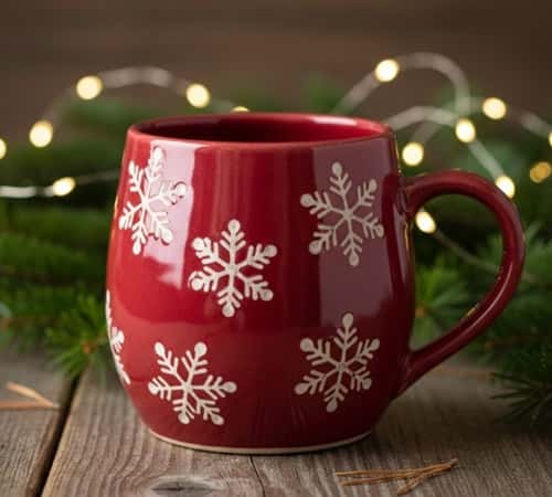 1. Paint-Stamped Snowflake Mug