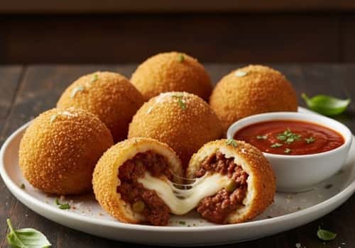 10. Italian Beef Arancini with Marinara Center