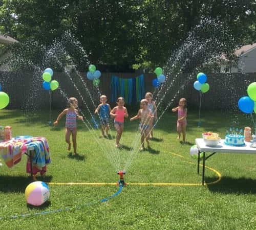 10. Sprinkler-Run Birthday Party