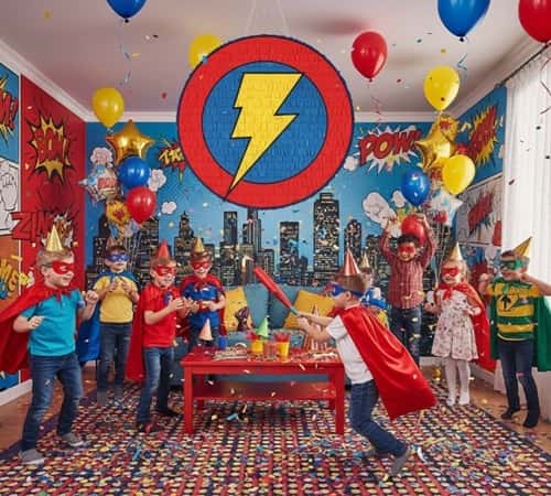 10. Superhero Logo Pinata