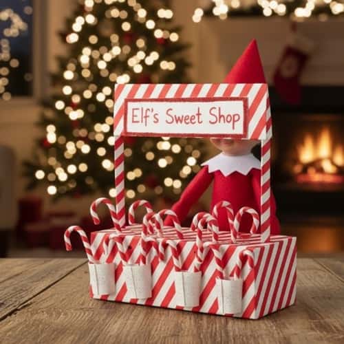 11. Elf Paper Candy Cane Stand