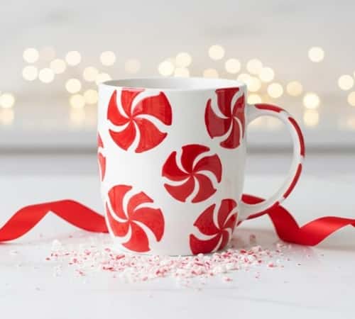 11. Peppermint Swirl Painted Mug