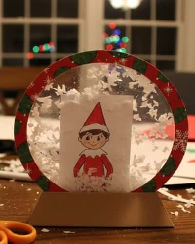 12. Elf Paper Snow Globe Scene