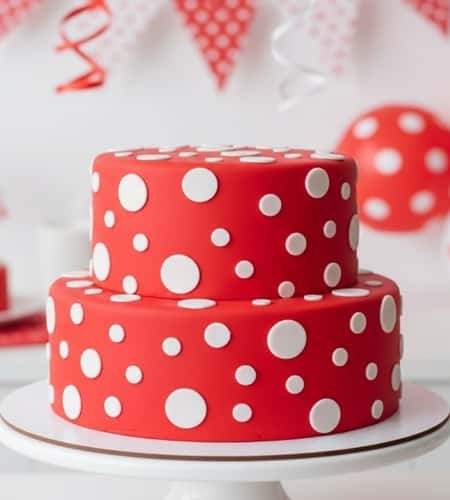 12. 'Polka Dot Fun' with Fondant Circles