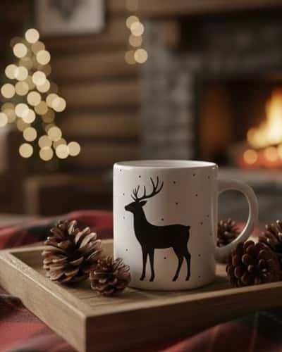 12. Woodland Reindeer Silhouette Mug