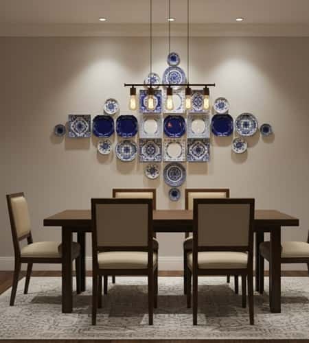 13. Dollar Store Plate Wall Display