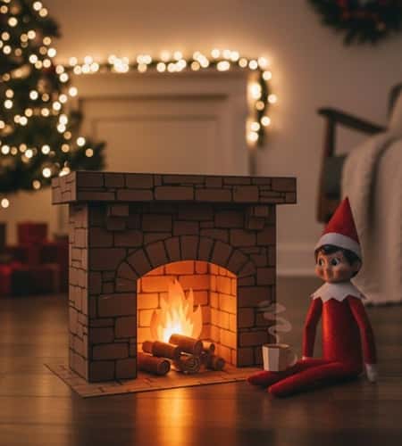 14. Elf Paper Fireplace Scene