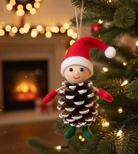 14. Pinecone Elf Ornament