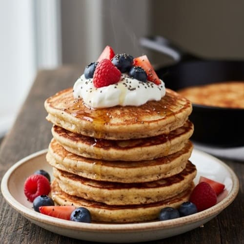 2) Protein-Packed Banana Oat Pancakes