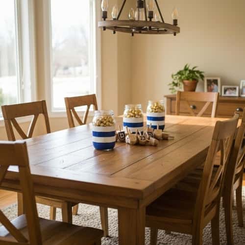 2. Mason Jar Dreidel Centerpiece