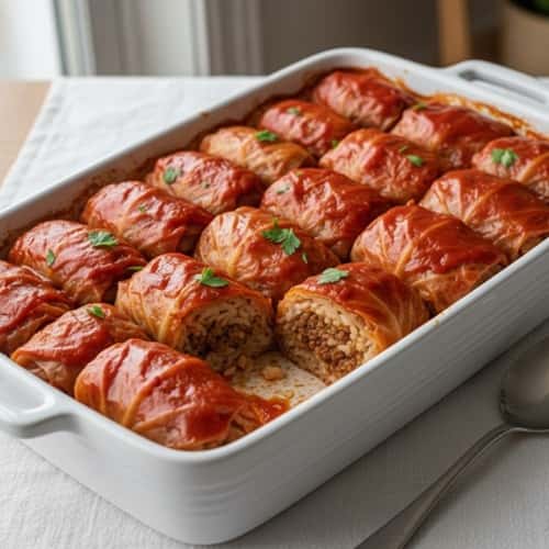 2. Stuffed Cabbage Rolls With Apple-Kissed Beef