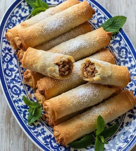 3. Moroccan-Spiced Beef Phyllo Cigars (B'stilla Style)