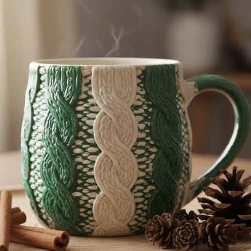 3. Sweater Texture Painted Mug