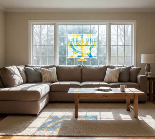 3. Tissue Paper Stained Glass Menorahs