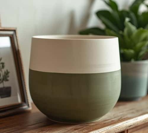 3. Two-Tone Color Block Pot