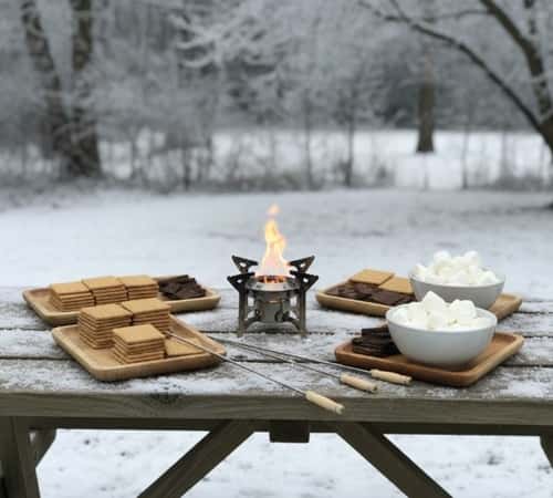 3. Winter-Friendly DIY S’mores Station