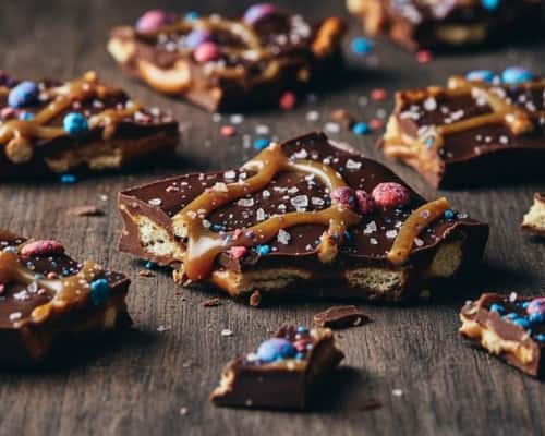 4. Salted Caramel Pretzel Bark with Pop Rocks