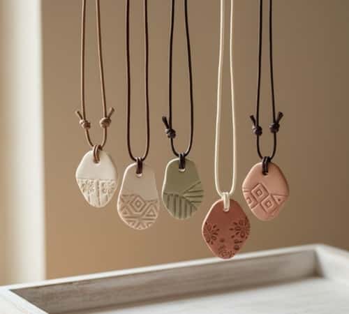 4. Simple Clay Pendant Necklaces