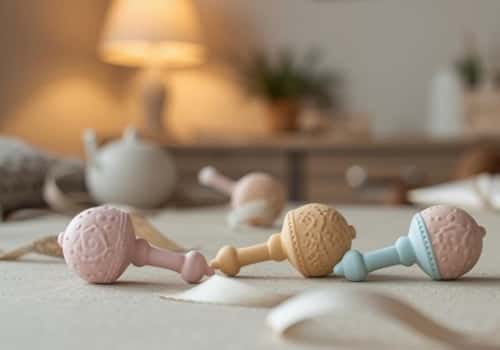 4. Tiny Clay Baby Rattle Charms