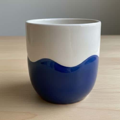 4. Two-Tone Split Wave Mug
