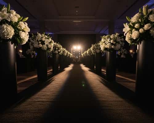 4. 'Walk the Aisle' Black Carpet Entrance