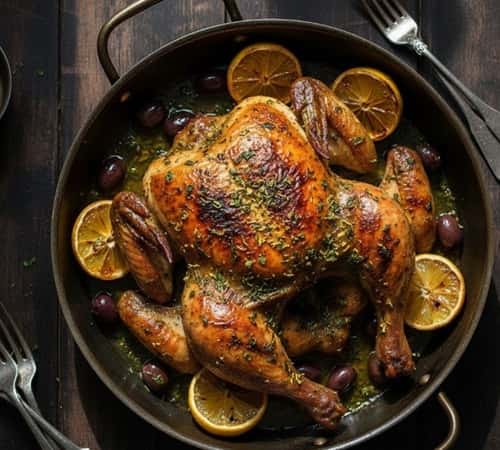 4. Za'atar Roasted Chicken with Charred Lemon and Olives