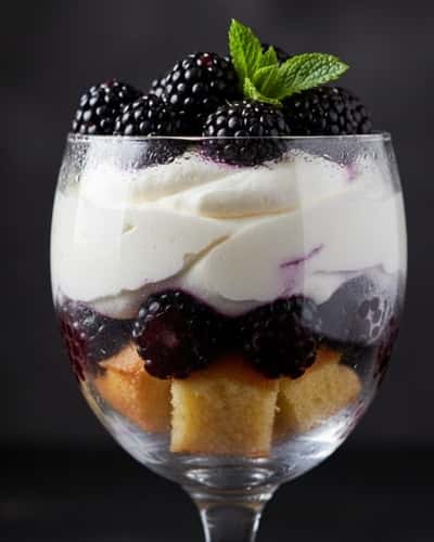 5. Blackberry Champagne Trifle Cups