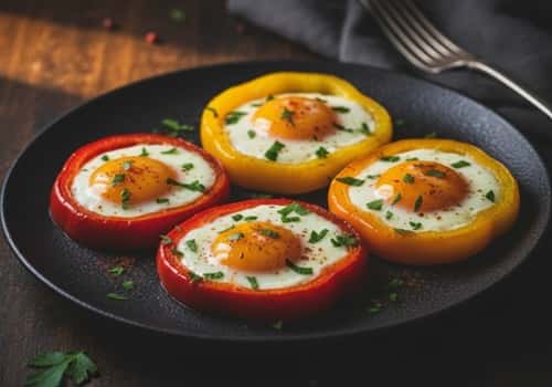 5. Festive Baked Egg in Bell Pepper Rings