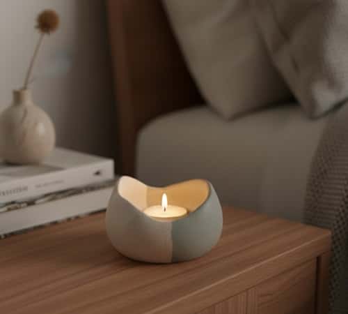 5. Mini Clay Candle Holder (Tealight Size)