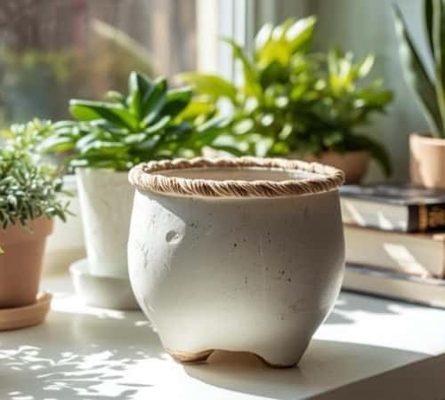 5. Mini Footed Pot With Twisted Rope Rim
