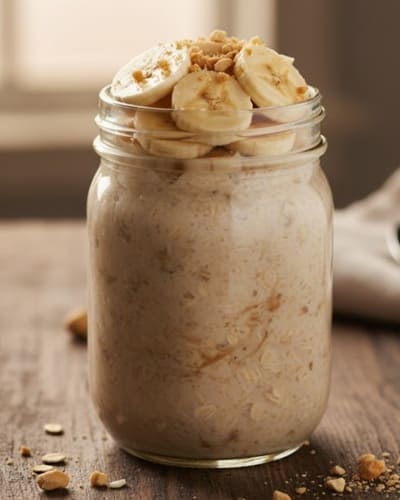 6) Banana Peanut Butter Overnight Oats
