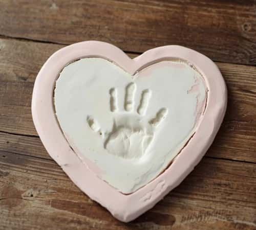 6. Clay Baby Handprint Heart