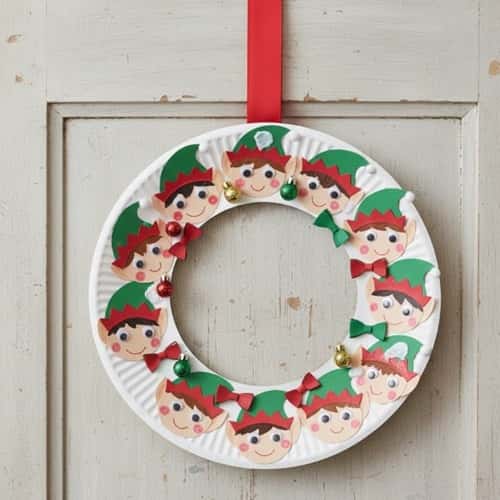 6. Elf Paper Plate Wreath