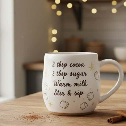 6. Hot Cocoa Recipe Mug