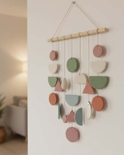 6. Mini Wall Hangings With Simple Shapes