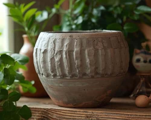 6. Rustic Textured Pot Using a Fork