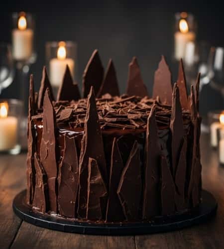 6. The 'Chocolate Shard Forest' Cake