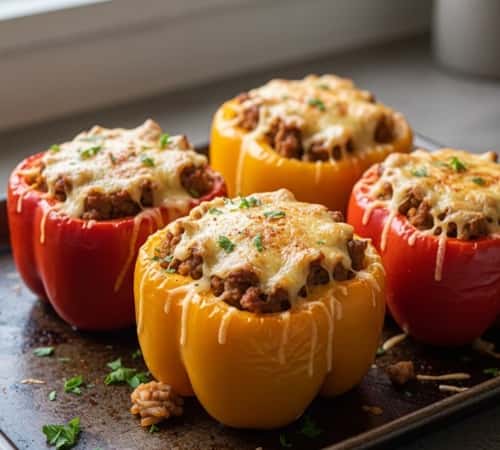 6. Turkey and Veggie Stuffed Bell Peppers