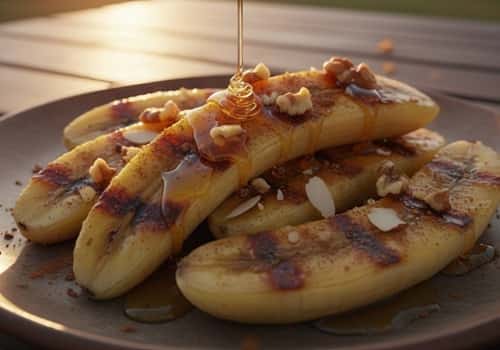 7. Grilled Banana with Cinnamon Honey Drizzle