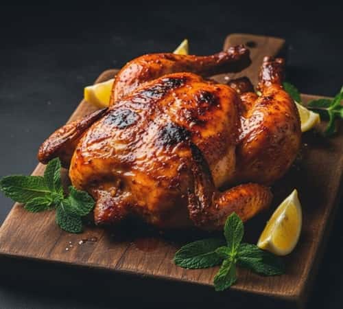 7. Harissa and Honey Lacquered Spatchcock Chicken