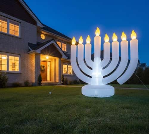 7. Inflatable Menorah with Programmable Flame Sequence
