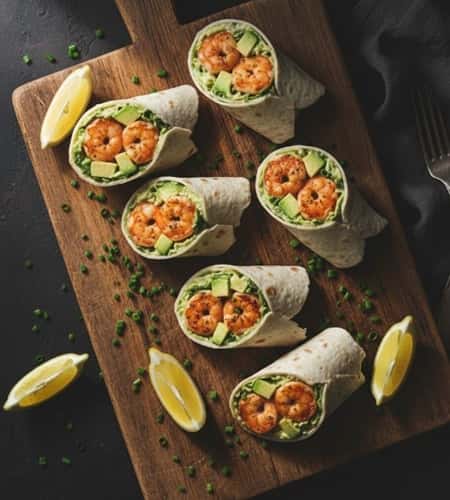 7. New Year’s Shrimp & Avocado Salad Wraps