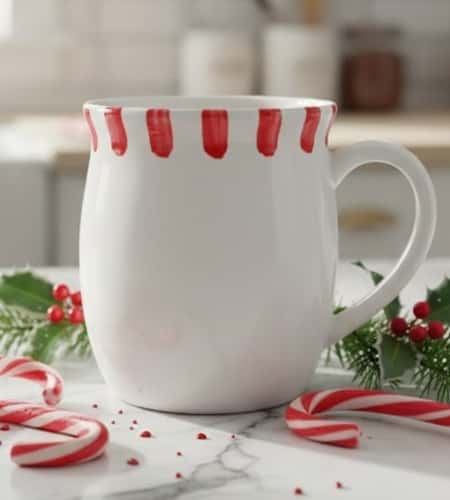 8. Candy Cane Rim Mug