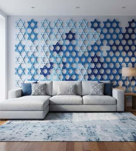 8. Cardboard Box Star of David Wall Installation